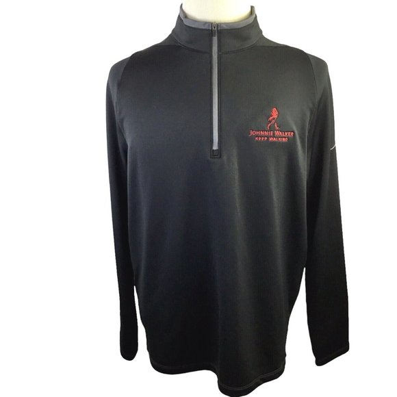 Nike Golf Johnnie Walker Fri Fit 1/4 Zip Men's Sz Large Black Jacket Johnny - Picture 2 of 11